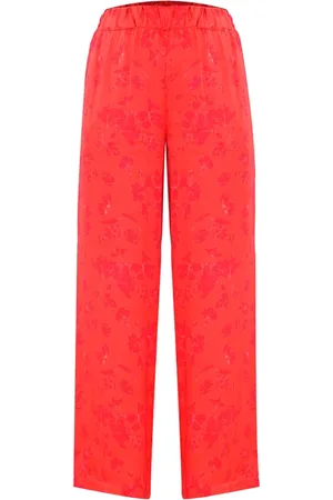 Kocca Wide Trousers, female, , Size: S Floral Wide-Leg Trousers Elastic Waistband