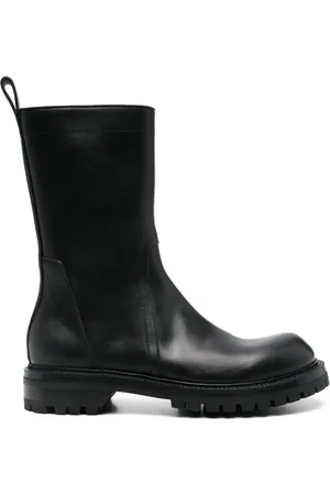 Rick Owens Ankle Boots, male, , Size: 12 US Side Zip Rubber Sole Shoes