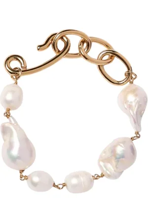 Jil Sander Bracelets, female, , Size: ONE SIZE Pearl Gold Chain Bracelet