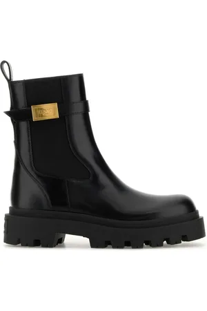 VERSACE Chelsea Boots, female, , Size: 6 1/2 US Calf Leather Booties