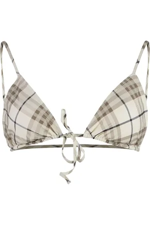 Burberry Bikinis, female, , Size: M Triangle Bikini Top with Check Motif