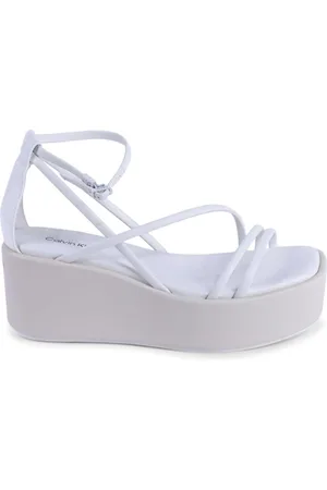 Calvin Klein Wedges, female, , Size: 7 US MultiStrap Wedge Sandals