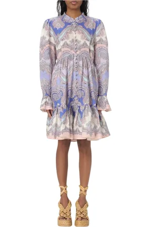 ZIMMERMANN Short Dresses, female, , Size: M Elegant Paisley Button Mini Dress