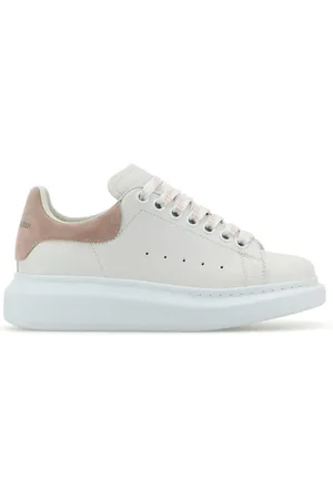 Alexander McQueen Sneakers, female, , Size: 11 US Leather Sneakers with Pink Suede Heel