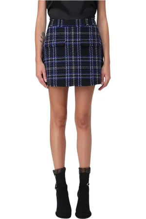 Msgm Short Skirts, female, , Size: 2XS Black Plaid Mini Skirt