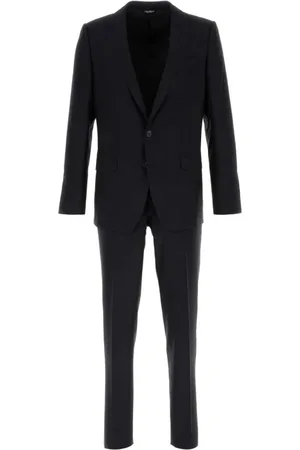 Dolce & Gabbana Single Breasted Suits, male, , Size: XL Midnight Wool Blend Suit