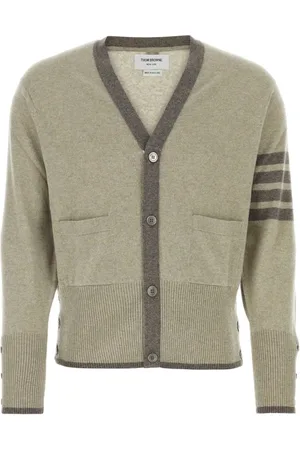Thom Browne Cashmere Knitwear, male, , Size: XL Cappuccino Cashmere Cardigan