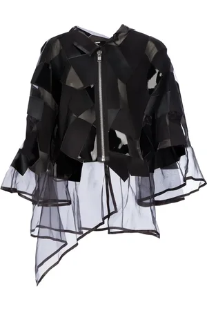 JUNYA WATANABE Blouses, female, , Size: M Geometric Blouse with Leather Panels