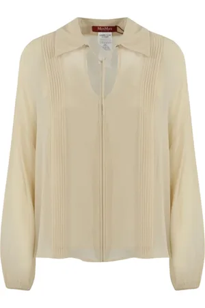 Max Mara Blouses, female, , Size: L Elegant Silk V-Neck Blouse