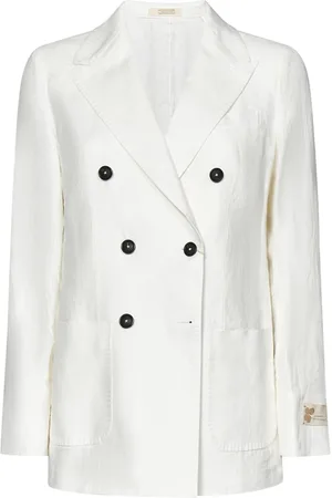 MASSIMO ALBA Blazers, female, , Size: S Linen Double-Breasted Jacket