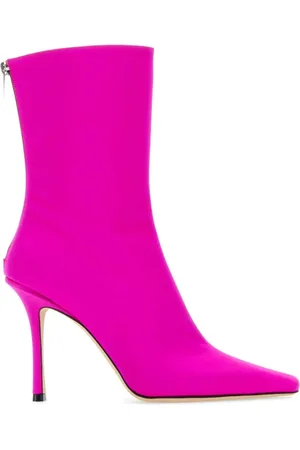 Jimmy Choo Heeled Boots, female, , Size: 8 US Fuchsia Satin Ankle Boots
