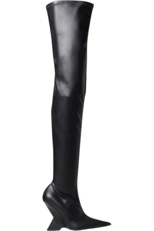 The Attico Over-knee Boots, female, , Size: 6 US Geometric Heel Leather Boots