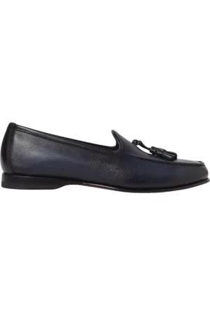 santoni Loafers, male, , Size: 9 1/2 US Leather Slip-On Loafers
