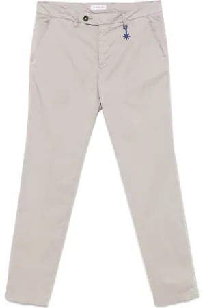 Manuel Ritz Slim-fit Trousers, male, , Size: L Ash Grey Trousers with Concealed Fly