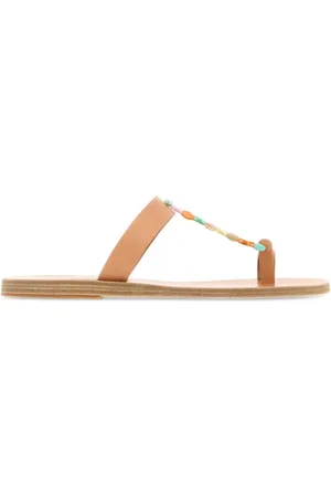 Ancient Greek Sandals Flip Flops, female, , Size: 7 US Leather Iris Thong Slippers