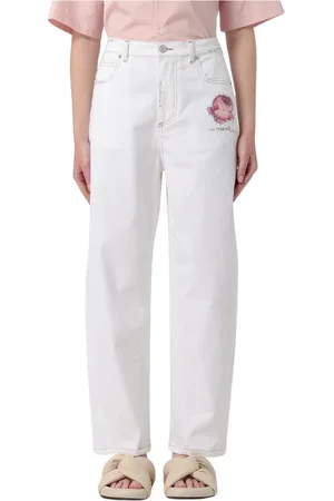 Marni Straight Jeans, female, , Size: S Rose Print Jeans