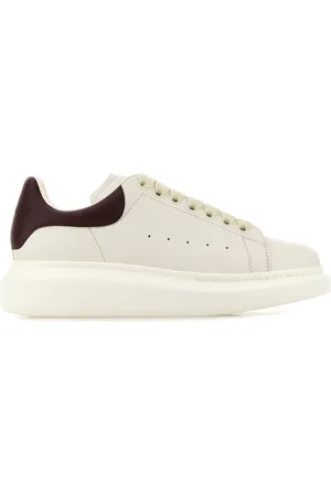 Alexander McQueen Sneakers, female, , Size: 10 US Leather Sneakers with Chocolate Heel