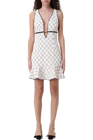 Elisabetta Franchi Short Dresses, female, , Size: M Yellow Geometric Mini Dress