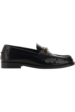 VERSACE Loafers, female, , Size: 11 US Leather Loafer with Medusa Plaque