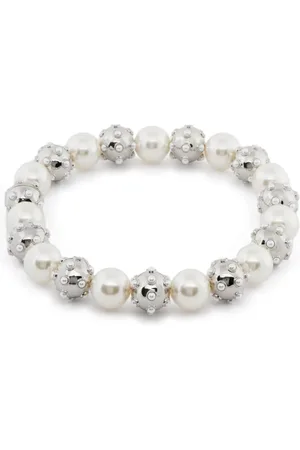Marc Jacobs Necklaces, female, , Size: ONE SIZE Pearl Dot Statement Necklace Silver/White