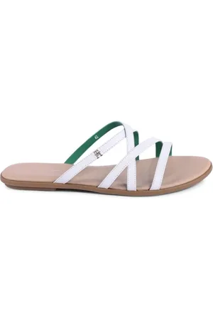 Tommy Hilfiger Sliders, female, , Size: 12 US Leather Flat Sandals
