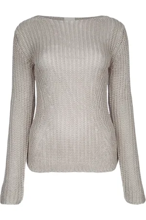Calvin Klein Round-neck Knitwear, female, , Size: M Silk Blend Relaxed Knitwear Sweater