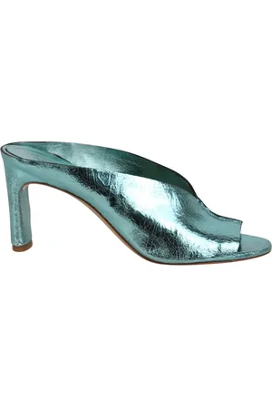 ROBERTO DEL CARLO Heeled Mules, female, , Size: 8 US Cracked Leather Heeled Sandal
