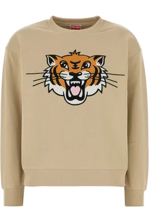 Kenzo Sweatshirts, female, , Size: XS Cotton Sweatshirt in Cappuccino Color