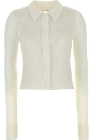 Cecilie Bahnsen Cardigans, female, , Size: M White Mohair Blend Jaki Cardigan