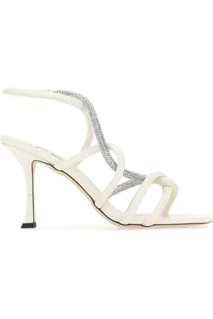 Jimmy Choo High Heel Sandals, female, , Size: 9 1/2 US Ivory leather Lonnie 90 sandals