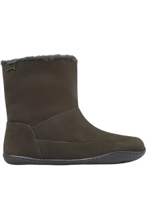Camper Winter Boots, female, , Size: 8 US Grey Leather MidCalf Boots