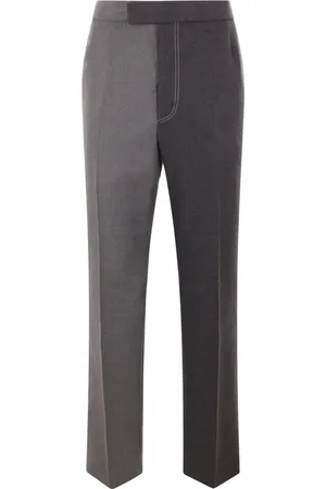 Thom Browne Straight Trousers, male, , Size: S Two-tone Wool Pant