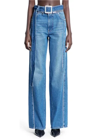 Jean Paul Gaultier Straight Jeans, female, , Size: W26 Bluewashed Denim with Zip Belt