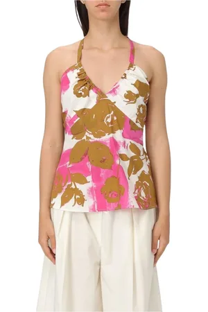 Liu Jo Sleeveless Tops, female, , Size: M Pink Ruffled Blouse Stylish Design