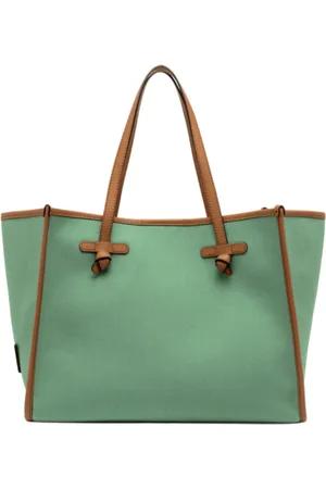 Gianni chiarini Tote Bags, female, , Size: ONE SIZE Mint Two-Tone Handbag with Leather Details