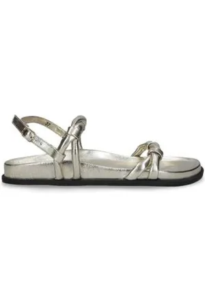 Elena Iachi Flat Sandals, female, , Size: 9 US Woven Leather Ankle Strap Sandal