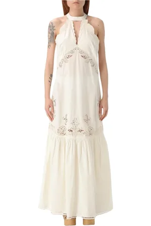 Twin-Set Maxi Dresses, female, , Size: M Elegant Ivory Midi Dress