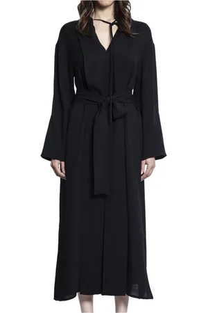 STUDIO NICHOLSON Midi Dresses, female, , Size: 2XS High Collar Long Sleeve Dress