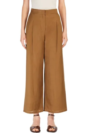 Max Mara Wide Trousers, female, , Size: M Wide Leg Dazzy Pants Tobacco