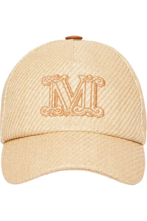Max Mara Caps, female, , Size: 58 CM Embroidered Rafia Effect Hat