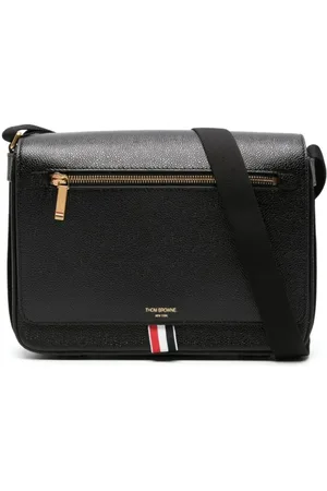 Thom Browne Messenger Bags, male, , Size: ONE SIZE Pebble Grain Leather Reporter Bag