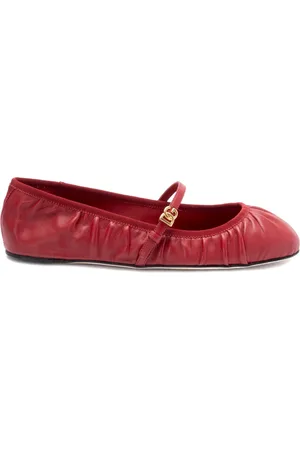 Dolce & Gabbana Ballerinas, female, , Size: 8 1/2 US Flat Shoes with Logo Buckle