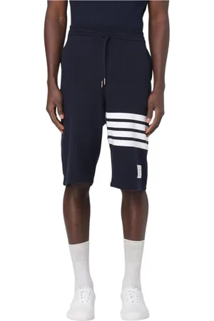 Thom Browne Casual Shorts, male, , Size: 2XL Navy Relaxed Fit Sweatshorts