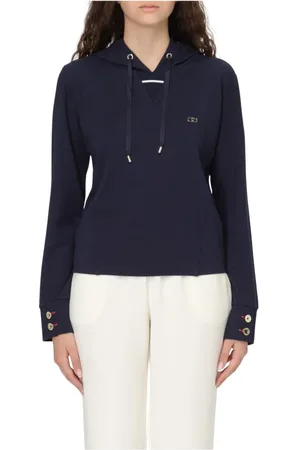 Liu Jo Hoodies, female, , Size: M Crewneck Sweatshirt with Ribbed Trims