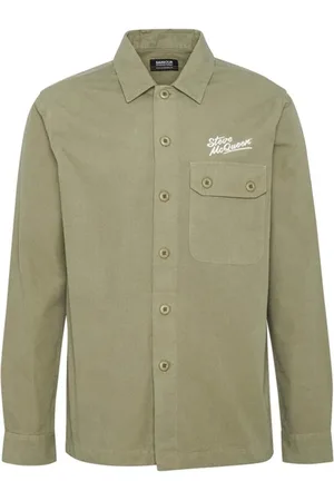 Barbour Light Jackets, male, , Size: L Cotton Overshirt Steve McQueen Signature
