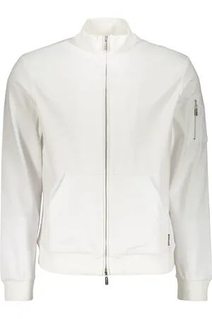 MOORER Zip-throughs, male, , Size: L Ribbed collar full-zip sweatshirt