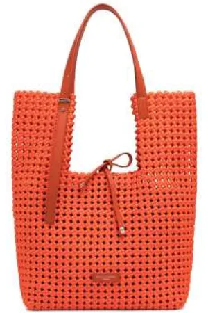 Gianni chiarini Tote Bags, female, , Size: ONE SIZE Geometric coral handbag with removable pouch