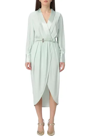 Elisabetta Franchi Wrap Dresses, female, , Size: 4XL Elegant Wrap Dress with Belt
