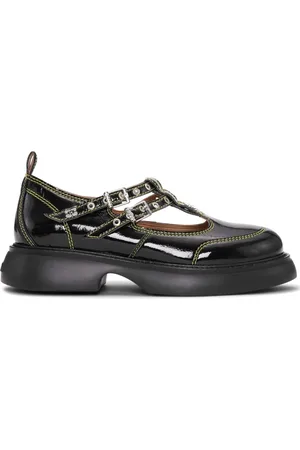 Ganni Flats, female, , Size: 8 US Flat Shoes with Buckle Closure