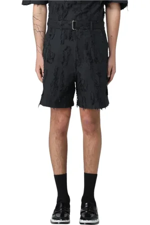 Msgm Casual Shorts, male, , Size: M Stylish Distressed Cotton Shorts
